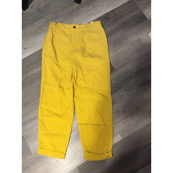 Zara Pants - Golden Yellow Lyocell Pants XS Zara Cuffed Womens
